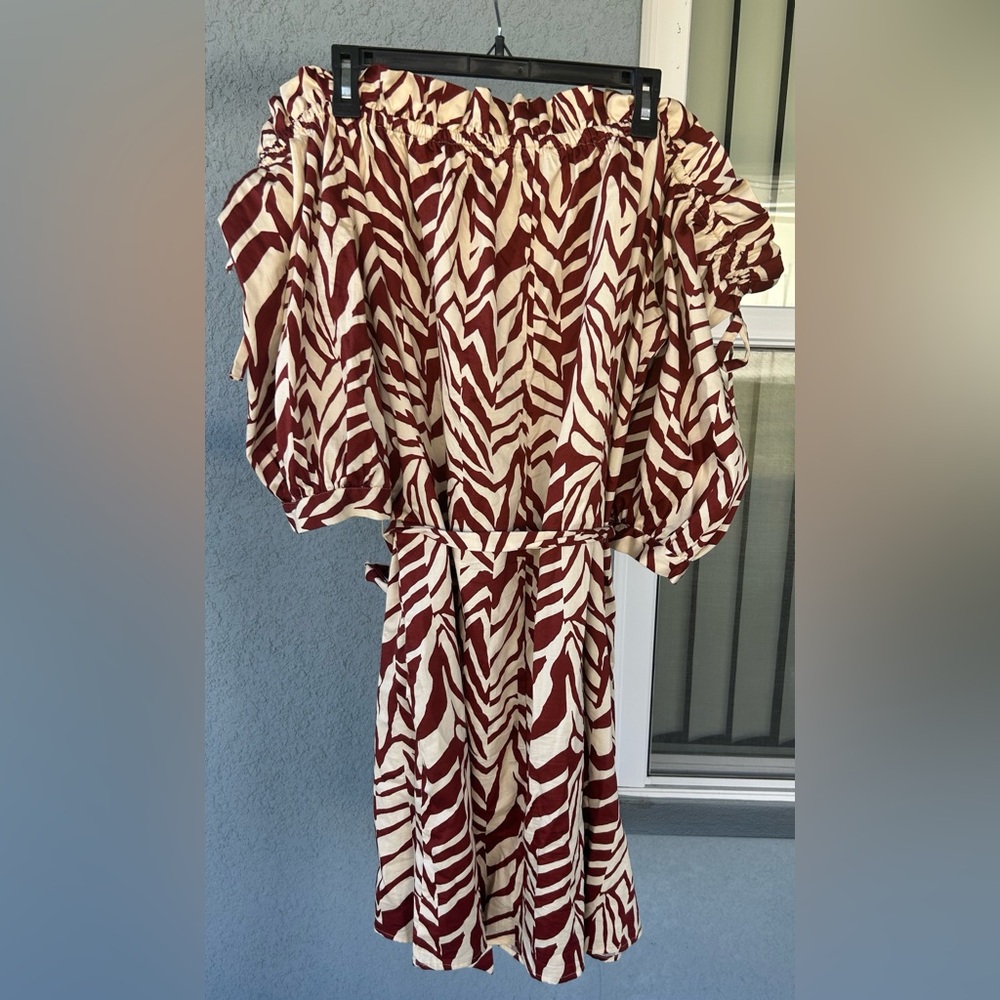 Eloquii Elements Off The Shoulder Cotton Pullover Belted Dress Size 22 - Picture 4 of 7